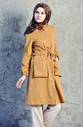 Lace up Trench Coat 6424-04 Camel 6424-04