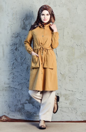 Lace up Trench Coat 6424-04 Camel 6424-04