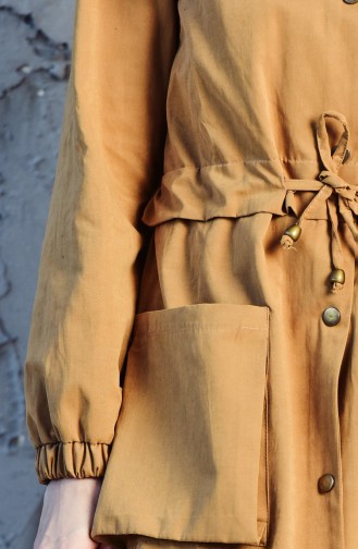 Lace up Trench Coat 6424-04 Camel 6424-04