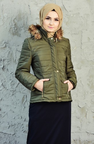 Hooded Padded Coat 0131-03 Khaki 0131-03