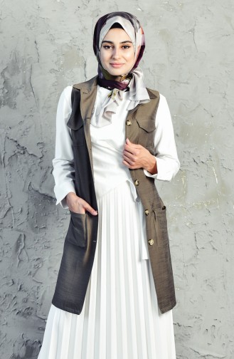 Belted Vest 6462-01 Khaki 6462-01