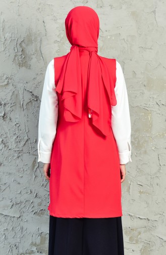 Gilet Détail Poches 6388-10 Rouge 6388-10