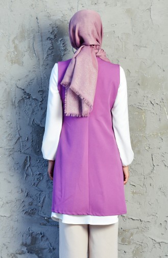 Gilet Détail Poches 6388-01 Lila Foncé 6388-01