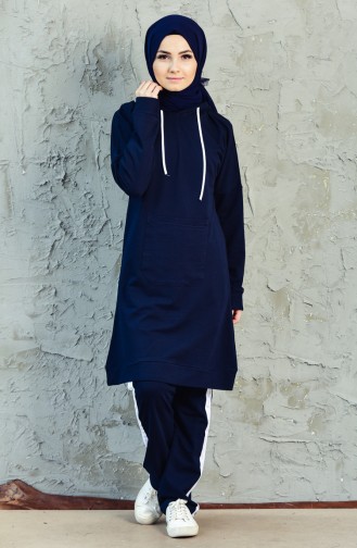 Hooded Tracksuit Suit 18046-11 Navy 18046-11