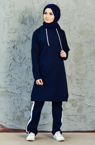 Hooded Tracksuit Suit 18046-11 Navy 18046-11