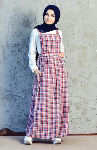 Navy Blue Hijab Dress 5005-01