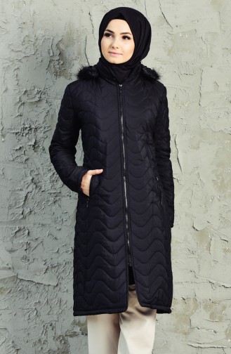 معطف طويل أسود 0129-03