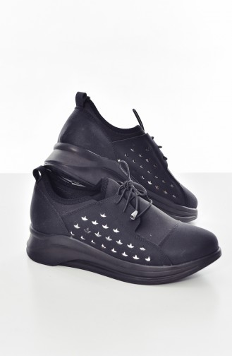 Desenli Spor ayakkabı 102K-01 Siyah