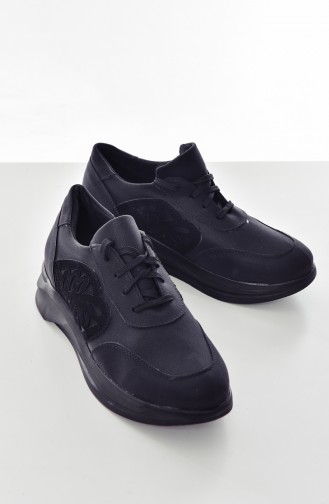 Suede Sport Shoes   106K-01 Black   106K-01