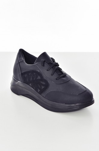 Suede Sport Shoes   106K-01 Black   106K-01