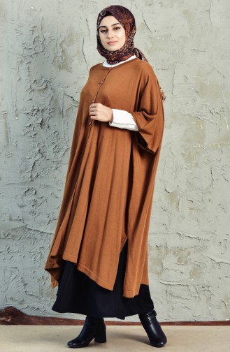 Buttoned Poncho 4029-07 Taba 4029-07