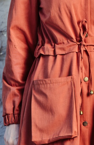 Trench Coat a Lacets 6424-07 Couleur Cannelle 6424-07