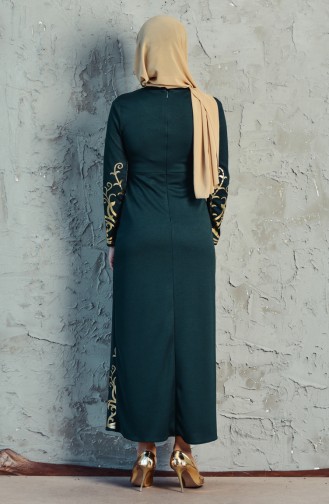 Emerald Green Hijab Dress 3556-04