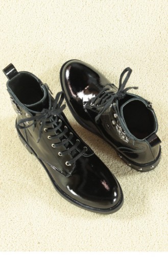 Marjin Morton Flat Boot Black Patent Leather 18K00020HB314_003