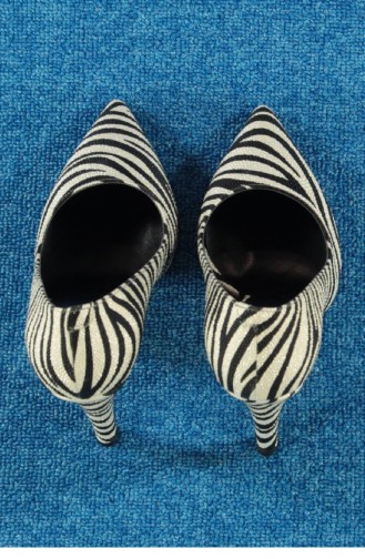 Marjin Metak Topuklu Ayakkabı Altın Zebra