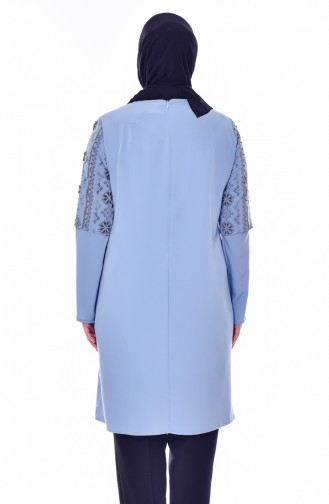 Pearls Sleeve Tunic 1634-01 Baby Blue 1634-01