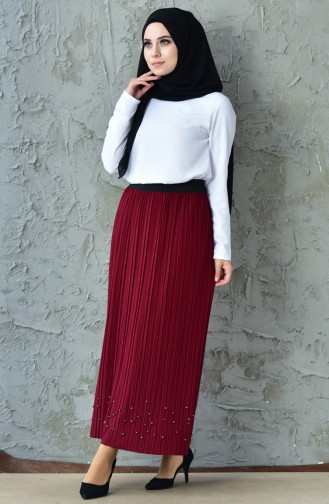 Pleated Skirt 5026-10 Claret Red 5026-10