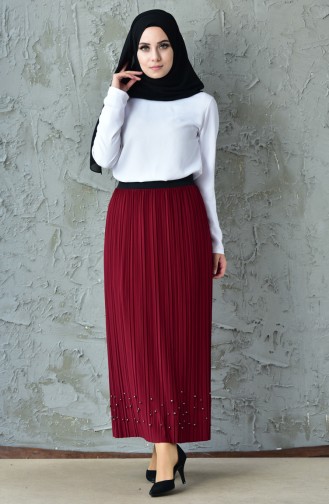 Pleated Skirt 5026-10 Claret Red 5026-10