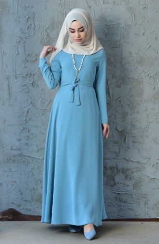 Baby Blue Hijab Dress 4415-06