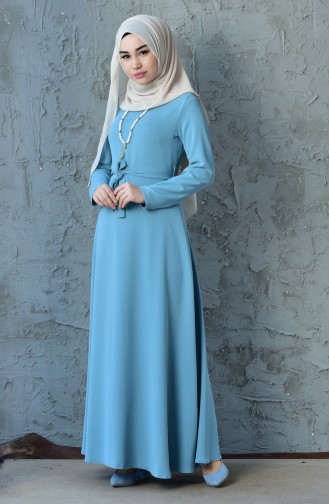 Baby Blue Hijab Dress 4415-06
