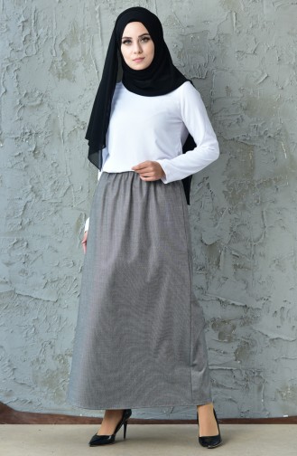 Beli Lastikli Etek 1029-01 Gri