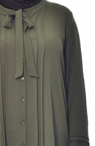 Chemise Col Cravate Grande Taille 7258-01 Khaki 7258-01