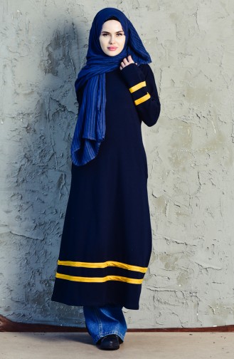 Sport Long Tunic 18102-04 Navy Blue Mustard 18102-04