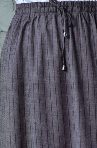 Plated Waist Skirt 1014-01 Brown 1014-01