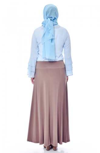 Large Size Flared Skirt  7049-02 Brown 7049-02