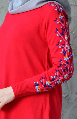 Pull Tricot Bordé 14150-02 Rouge 14150-02