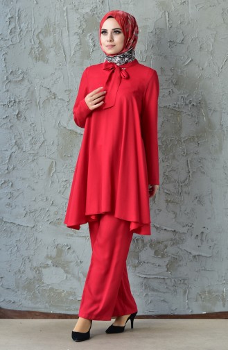 Tunik Pantolon İkili Takım 1021A-06 Kırmızı
