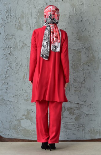 Tunik Pantolon İkili Takım 1021A-06 Kırmızı