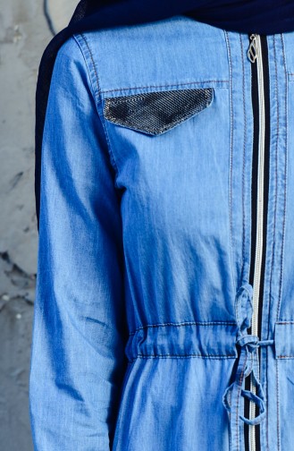 Zippered Jeans Abaya 1505-02 Jeans Blue 1505-02