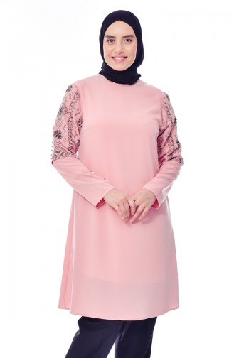 Pearls Sleeve Tunic 1634-04 Powder 1634-04