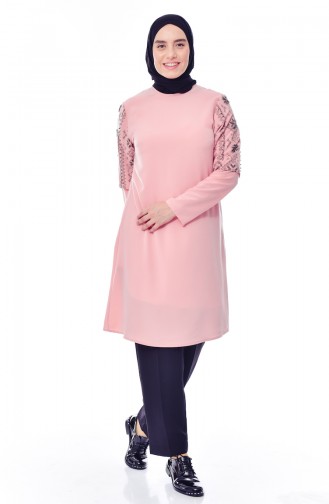 Pearls Sleeve Tunic 1634-04 Powder 1634-04