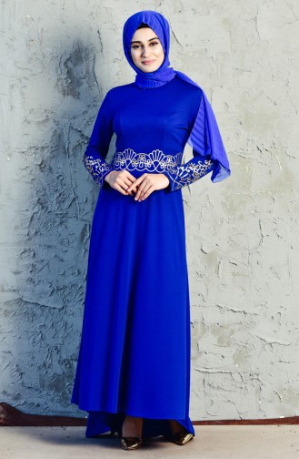 Saxe Hijab Dress 3545-03