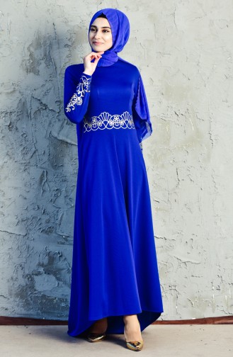 Saxe Hijab Dress 3545-03