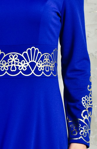 Saks-Blau Hijab Kleider 3545-03