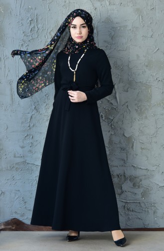 Schwarz Hijab Kleider 4415-05