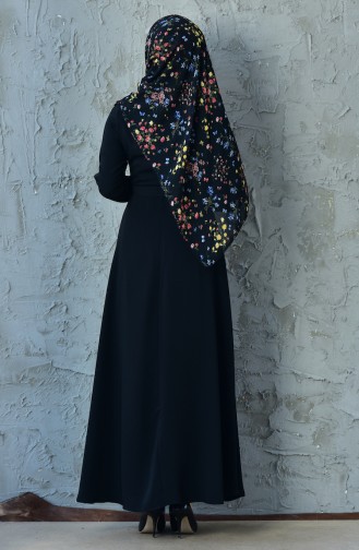 Schwarz Hijab Kleider 4415-05