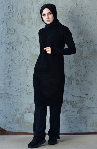 Patterned Tricot Tunic 7657-07 Black 7657-07