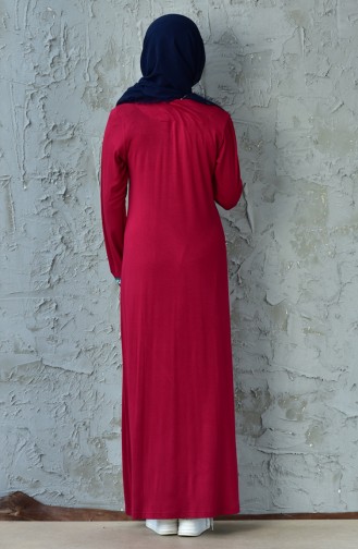 فستان بتفاصيل مُطرزة 99161-02 لون كرزي 99161-02