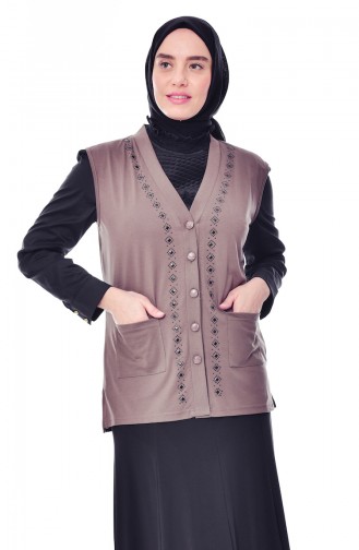 Gilet Imprimé de Pierre Grande Taille 4727-01 Vison 4727-01