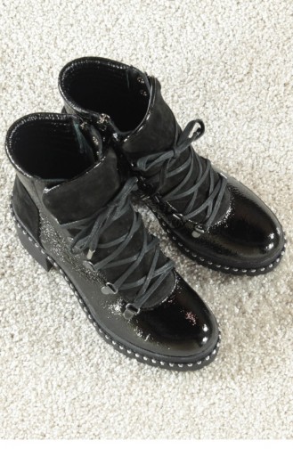 Marjin Zuma Flat Boot Black Patent Leather 18K0022SHB01733_003