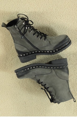 Marjin Apati Flat Boots Gray Nubuck 18K0020TP07413_812