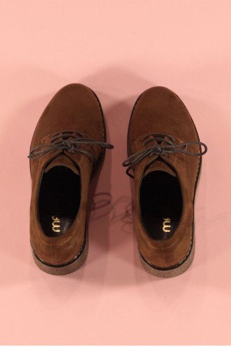 مارجن نيلو حذاء مُسطح بتصميم شامواه لون عسلي 18K0014YR1802_272
