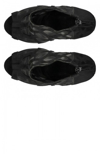 Marjin Risna Platform Abiye Ayakkabı Siyah Süet