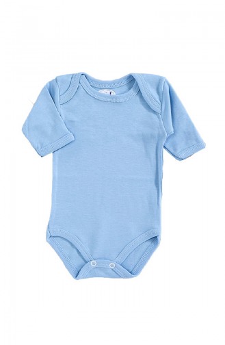 Bebek Basıc Çıtçıtlı Body B-848-01 Mavi
