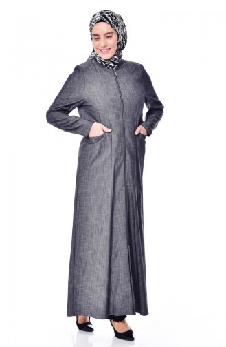 Large Size Zippered Overcoat 1156-01 Smoked 1156-01