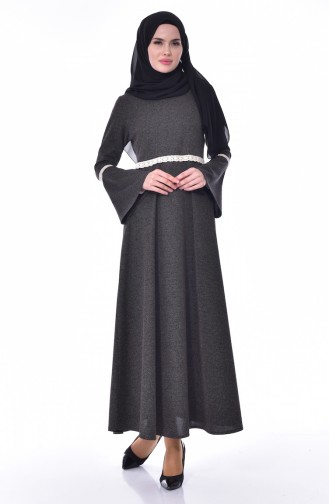 Rauchgrau Hijab Kleider 1522-03